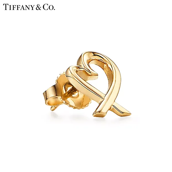 Tiffany & Co.蒂芙尼Paloma Picasso®系列 Loving Heart 18K黃金耳環