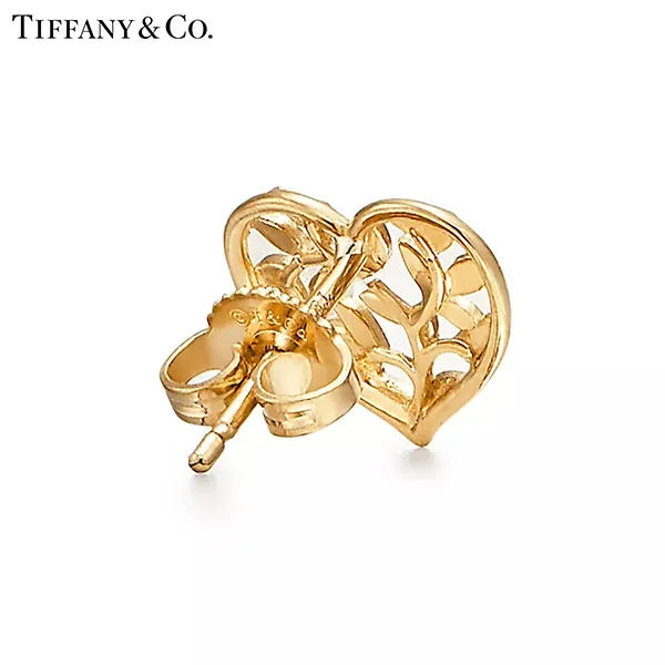 Tiffany & Co.蒂芙尼Paloma Picasso®系列 18K黃金Olive Leaf橄欖葉心形耳環