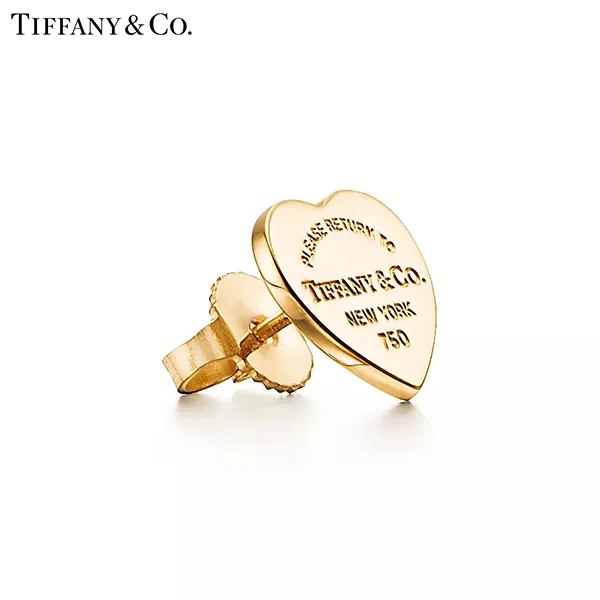 Return To Tiffany™ 系列 蒂芙尼18K黃金Heart Tag迷你耳釘心形吊飾針式耳環