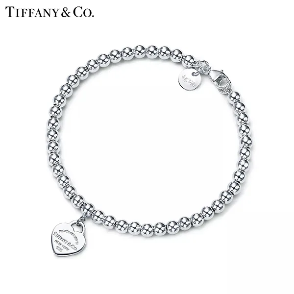 Return To Tiffany™ 系列 蒂芙尼純銀Heart Tag珠式手鍊