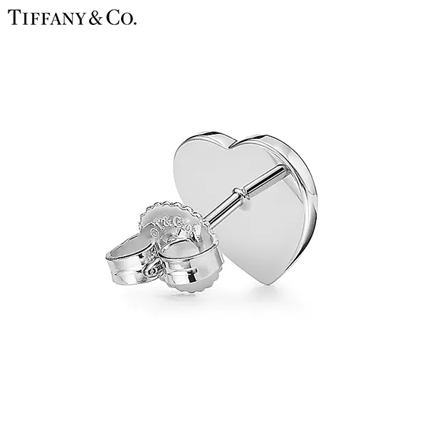 Return To Tiffany™ 系列 純銀Tiffany Blue蒂芙尼藍色迷你心形鑲鑽耳環