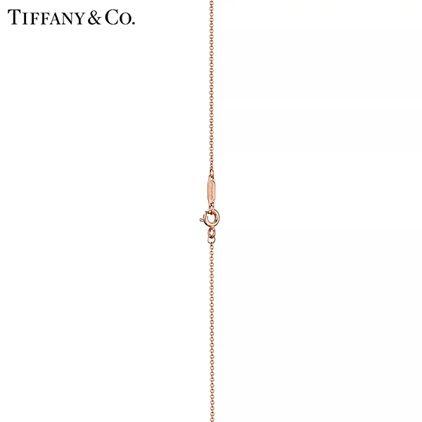 Tiffany & Co.蒂芙尼Keys系列 18K玫瑰金迷你心形鑰匙吊墜項鍊