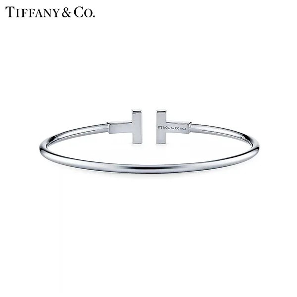 蒂芙尼 Tiffany T Wire 18K 白金線圈手鐲