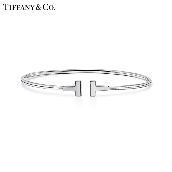 蒂芙尼 Tiffany T Wire 18K 白金窄版線圈手鐲