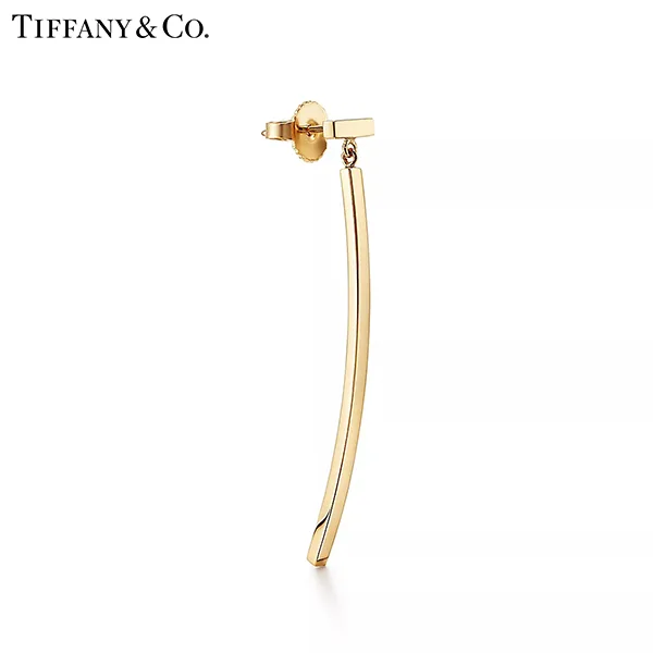 Tiffany & Co.蒂芙尼T系列 18K黃金條形耳環