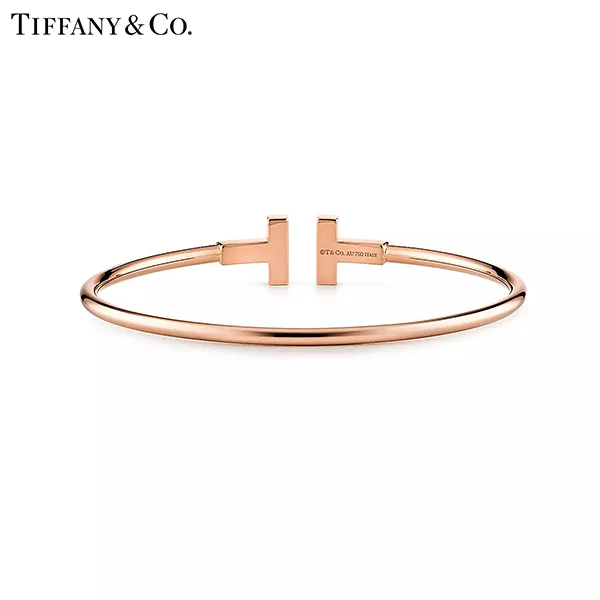 蒂芙尼 Tiffany T Wire 18K 玫瑰金線圈手鐲