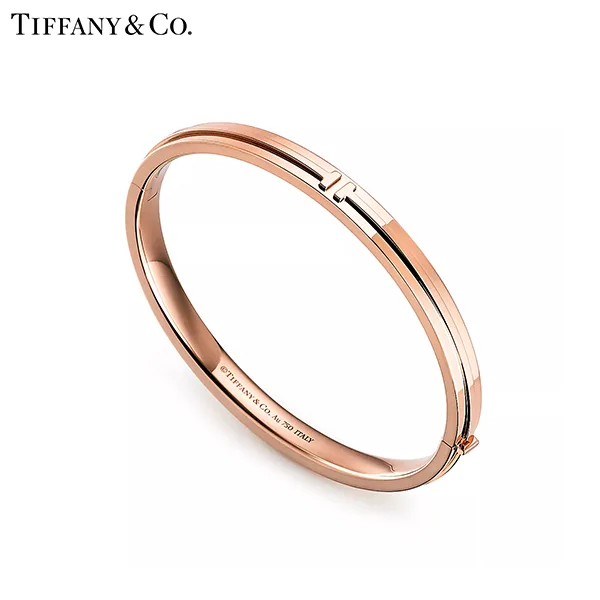 Tiffany & Co.蒂芙尼T系列 18K玫瑰金鉸鍊手鐲