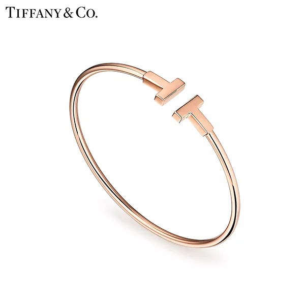 蒂芙尼 Tiffany T Wire 18K 玫瑰金線圈手鐲