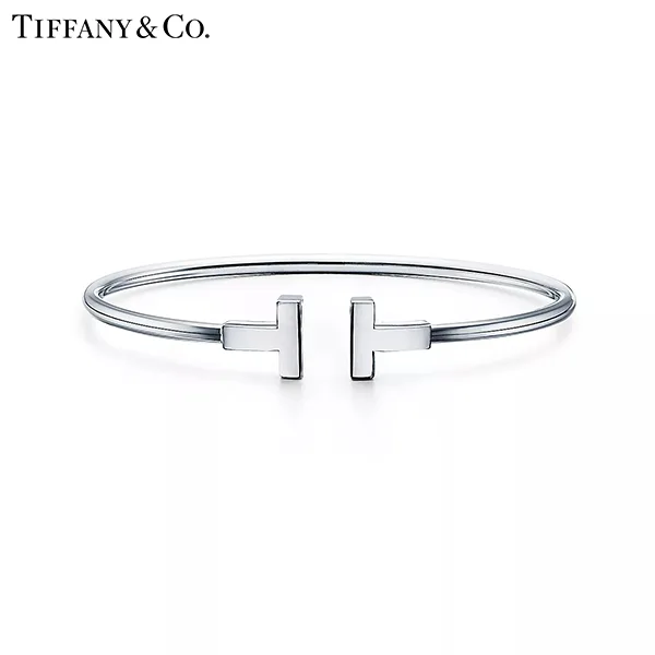 蒂芙尼 Tiffany T Wire 18K 白金線圈手鐲