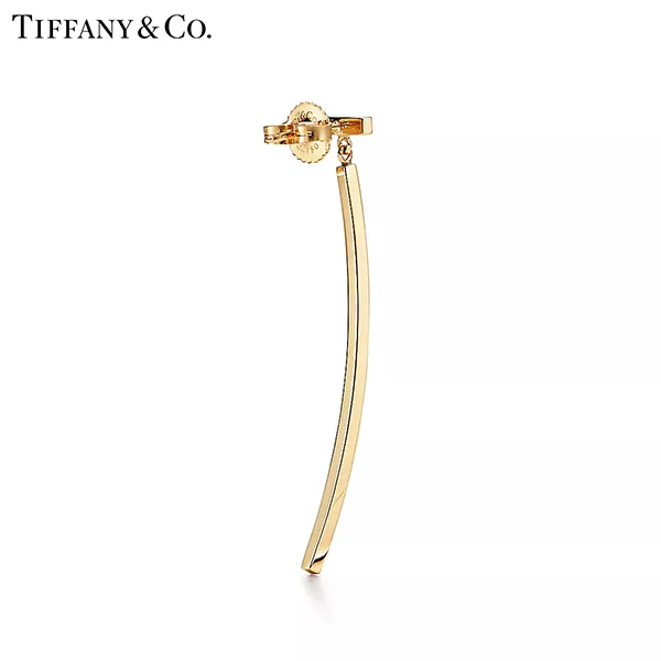 Tiffany & Co.蒂芙尼T系列 18K黃金條形耳環